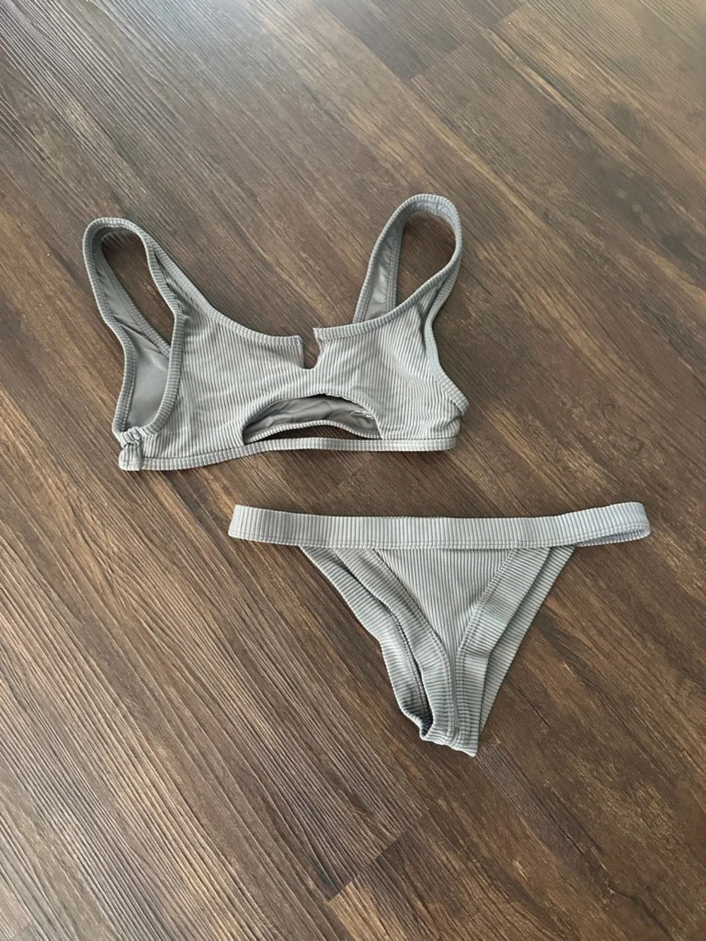 Frankie's Bikinis Ribbed Cutout Top & Low-Rise Bottoms